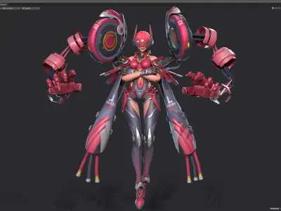 Mecha Queen Low-poly 3D model
