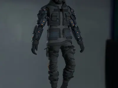 Cyberpunk Character Cyber Trooper 3D model