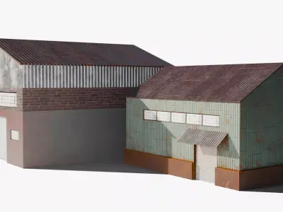 Warehouse 2 Low-poly 3D model buy