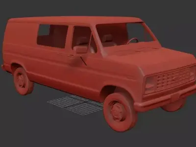 F E series Mk3 Econoline CargoVan 1986 3D print model