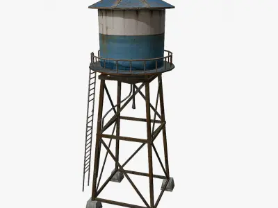 Water Tower  Low-poly 3D model