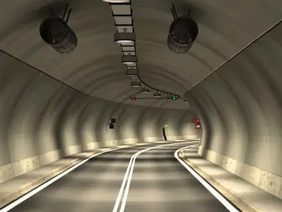 Tileable road tunnel 02 3D model