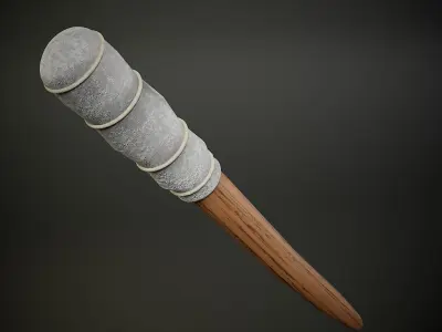Medieval Style Torch Low-poly 3D model