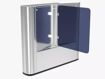 Turnstile 1 metal door with cover 3D model