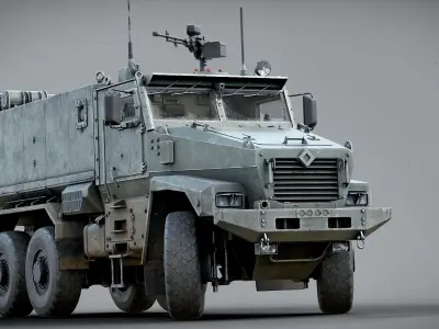  Ural 63095 Armored Car with Interior Realtime 