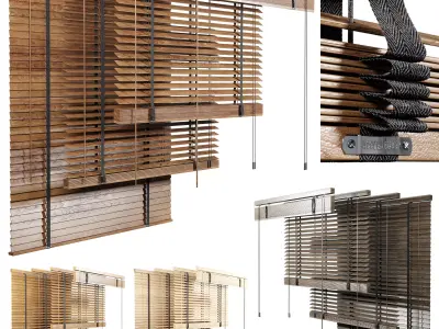 Wooden Blind 02 150cm Low-poly 3D model