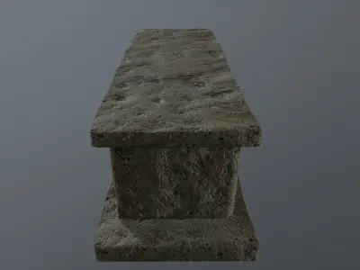 Bench Stone Medieval Free low-poly 3D model
