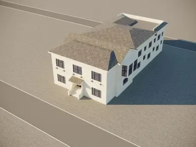 House massing Low-poly 3D model