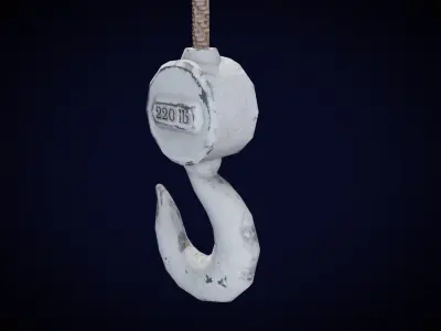 Old Warehouse Pulley Low-poly 3D model