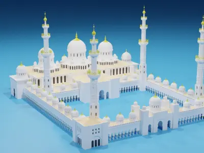 Sheikh Zayed Mosque Abu Dhabi UAE 3D model