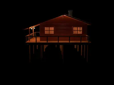 wooden house 3D model
