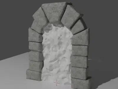 Ancient Stone Arch with Magic Portal Free 3D model