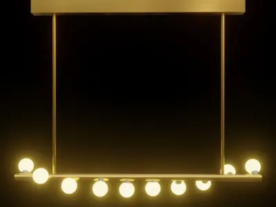  Modern Linear Glass Globe Chandelier Ceiling Light  3D model