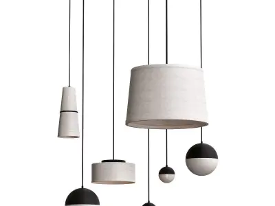 Cloth modern pendant lights 3D model
