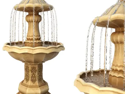 Classic Garden Fountain 02 3D model