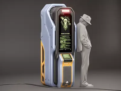 Sci-fi Console X1 PBR Low-poly 3D model