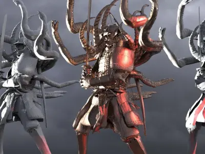 Demon samurai Serpantman 3D model