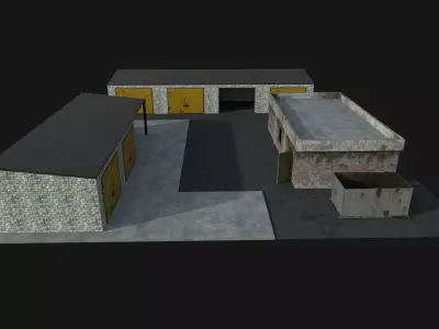 Depot Buildings Low-poly 3D model