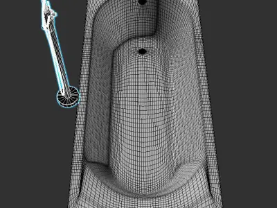 Riho Miami built-in bathtub with Ravak floor-standing mixer Free 3D model