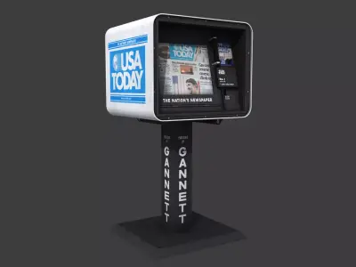 USA Today Newspaper Dispenser Low-poly 3D model