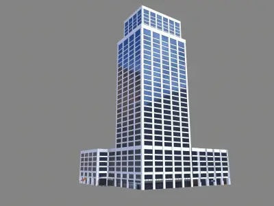 55 Spear Street Building San Francisco Low-poly 3D model