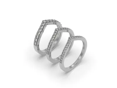 3 Rings Light Modern Diamond - Jewelry 3D - AN-615 3D print model