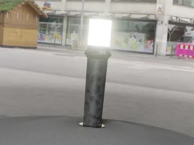 Galvanized Light-Column -21- Street-Light 9 Low-poly 3D model