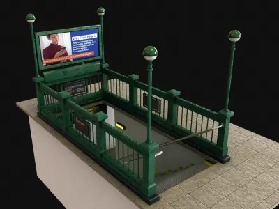 Subway Entrance - Street Props PBR Low-poly 3D model