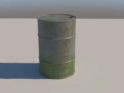 Metal Rust Barrel Low-poly 3D model