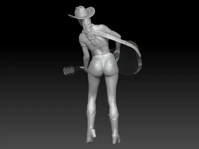 street musician girl 4 3D print model