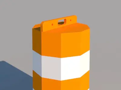 Round Road Barrier Bollard Low Poly Low-poly 3D model
