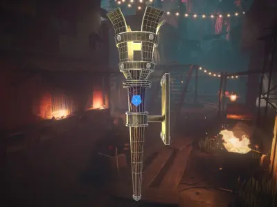  Torch Stylized Low Poly  Low-poly 3D model