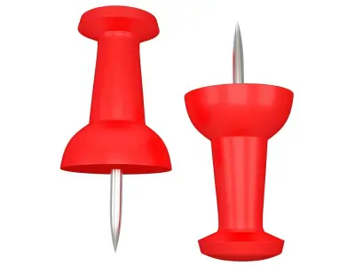 Assorted Push Pin Red 3D model