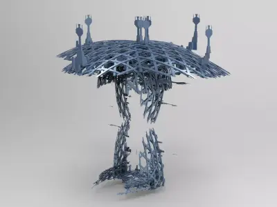Cyberpunk Mushroom Boss Tower  3D model