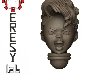 Heresylab - Female Sci-Fi heads for conversions SET 12 of 21 3D print model