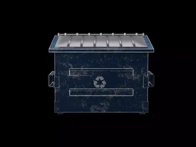 PBR Dumpster Low-poly 3D model trash can Low-poly 3D model