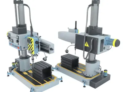 Machine tool radial drilling press 2K52 3D model