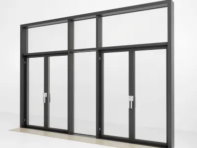 Panoramic windows Door Entrance 107 Low-poly 3D model
