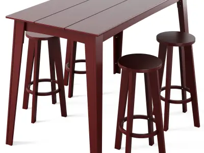 Alfresco Bar Table and Norm Bar Stool by Loll designs 3D model
