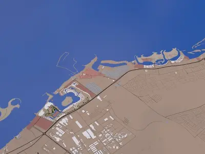 Ras al Khaimah City UAE Low-poly 3D model