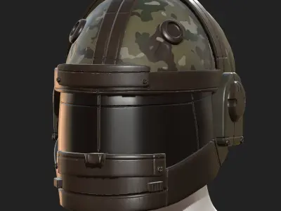 Helmet scifi military combat 3d model low poly human generic  Low-poly 3D model