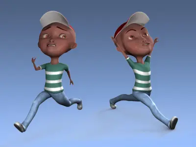 Cartoon Boy Rigged Low-poly 3D model
