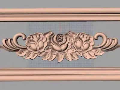 Furniture decorative flower 3D STL model for CNC carving E049 3D model