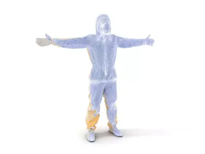 Beige Hazmat Suit model pack Low-poly 3D model