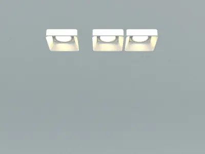 laos Square Recessed Ceiling Lamps Low-poly 3D model