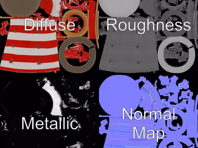 Striped Lighthouse model pack Low-poly 3D model