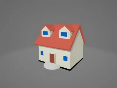 lowpoly house2 house Low-poly 3D model