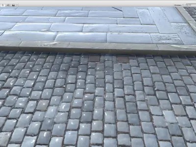 Modular Street Tile Pack Low-poly 3D model