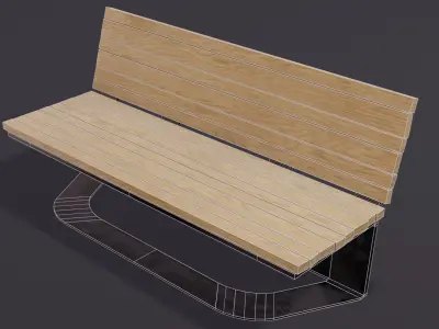 Park Bench Model 2 Low-poly 3D model