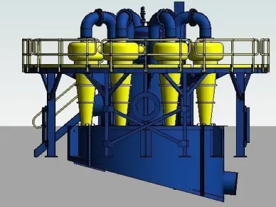 ME-Cyclone water treatment plant 3D model